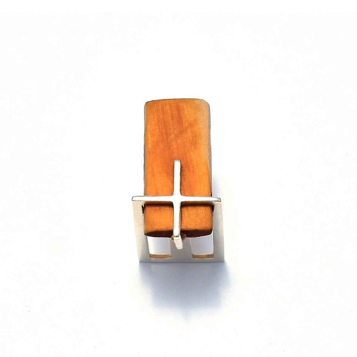 Anillo de Plata y Madera de Bambu Pasillo.