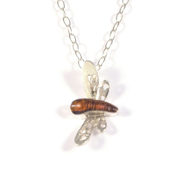 Dije de Plata y Ambar Libelula .